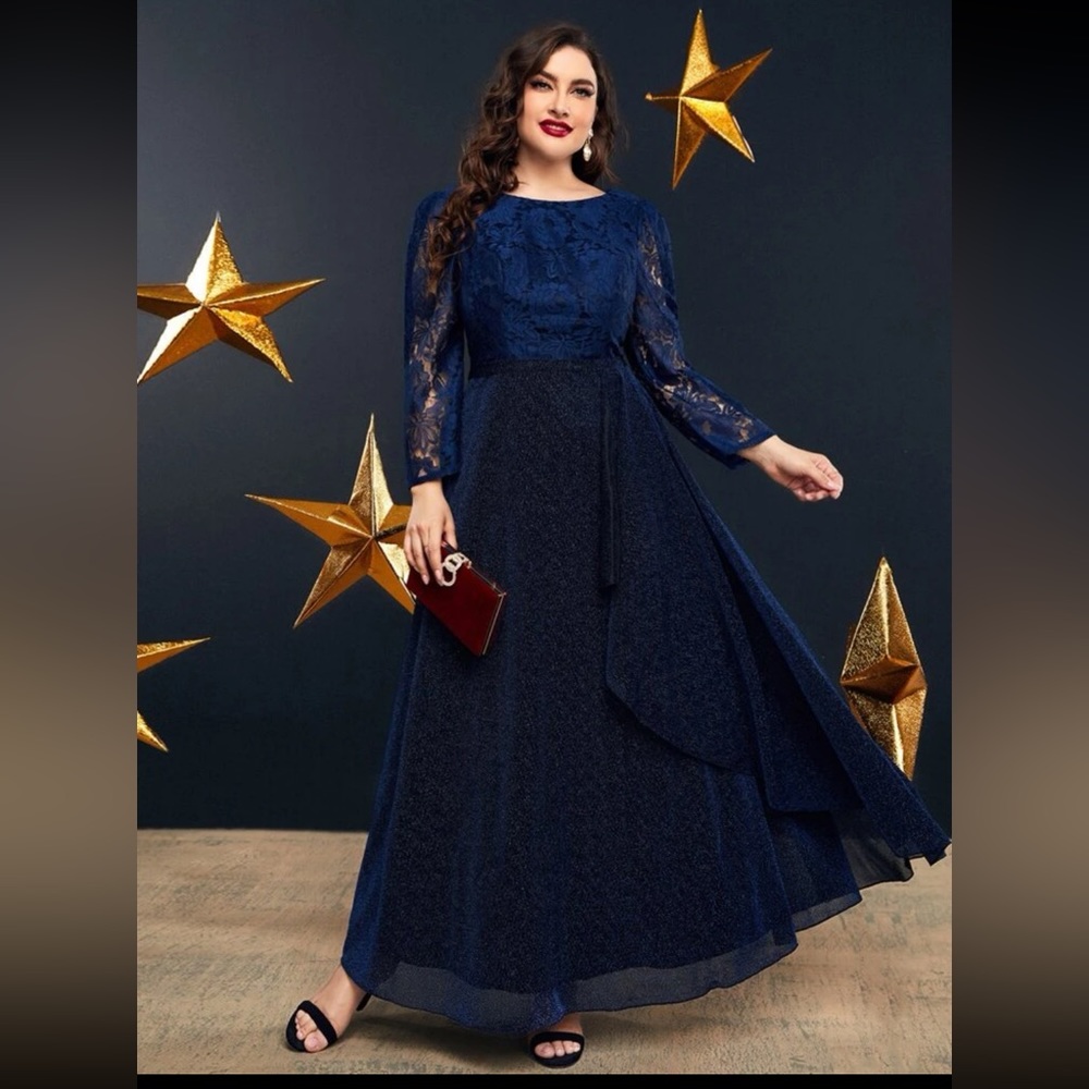 XXL ELEGANT DRESS LONG SLEEVES LACE